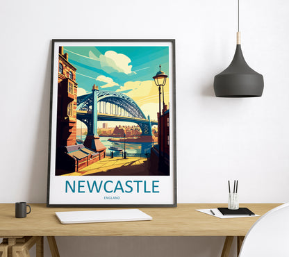 Newcastle England Travel Poster