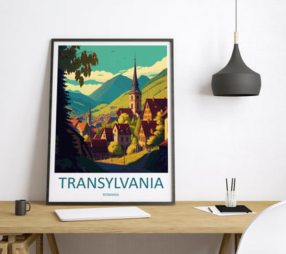 Transylvania Romania Travel Poster