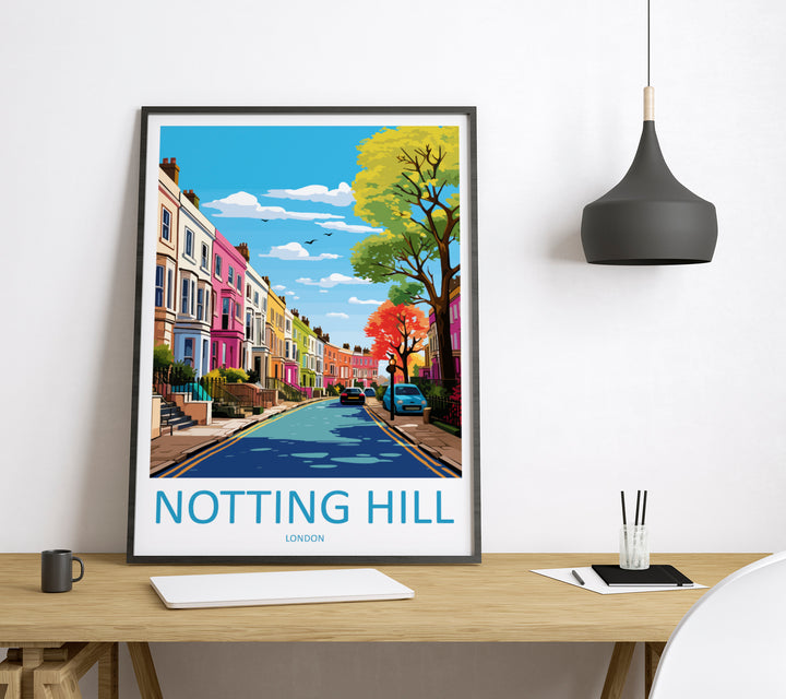 Notting Hill England Travel Poster