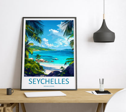 Seychelles Indian Ocean Travel Poster