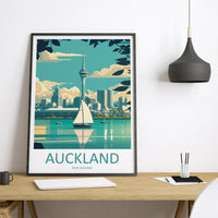 Auckland New Zealand Travel Poster