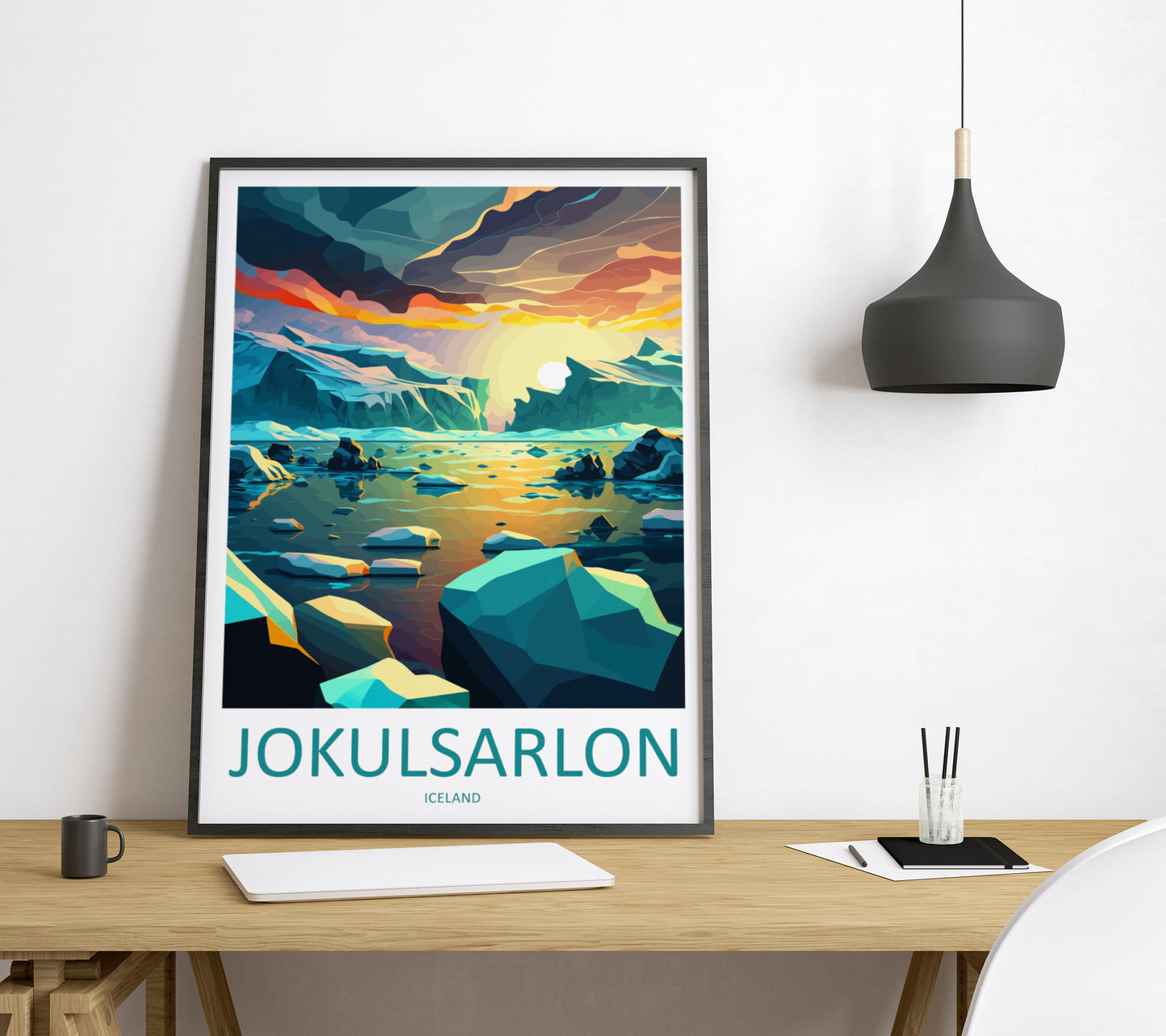 Jokulsarlon Iceland Travel Poster