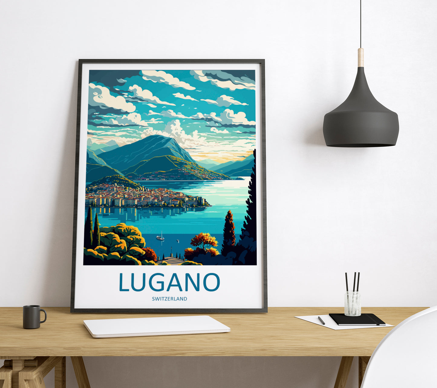 Lugano Switzerland Travel Poster