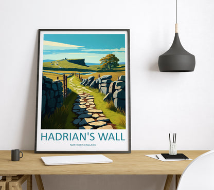 Hadrians Wall Ireland Travel Poster