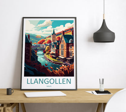 Llangollen Wales Travel Poster