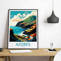 Azores Portugal Travel Poster