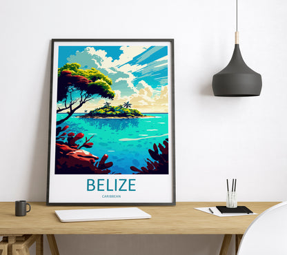 Belize Caribbean Travel Poster