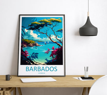 Barbados Caribbean USA Travel Poster