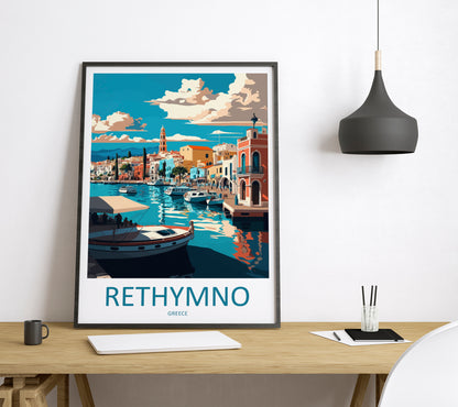 Rethymno Greece Travel Poster