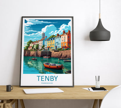 Tenby England Travel Poster