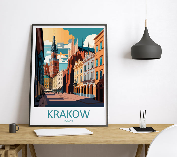 Krakow Poland Travel Poster