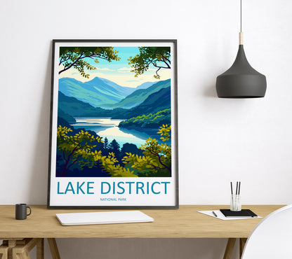 Lake District England Travel Poster