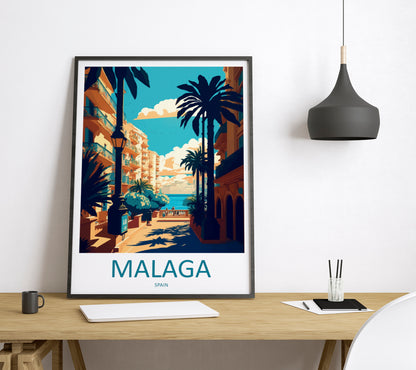 Malaga Spain Travel Poster