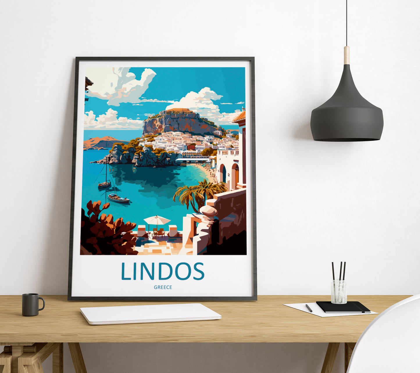 Lindos Greece Travel Poster