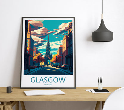 Glasgow Scotland Travel Poster