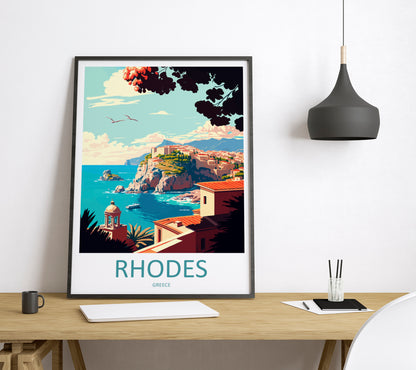 Rhodes Greece Travel Poster