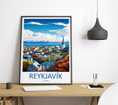 Reykjavik Iceland Travel Poster