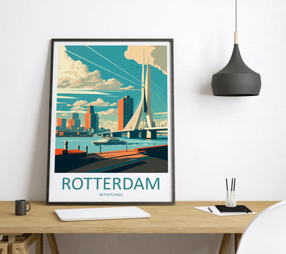 Rotterdam Netherlands Travel Poster