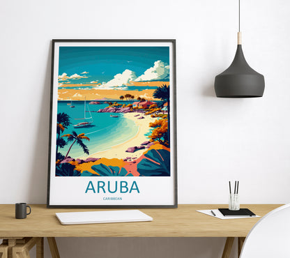 Aruba Caribbean USA Travel Poster