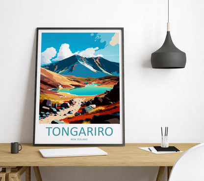 Tongariro New Zealand Travel Poster