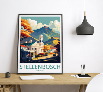 Stellenbosch South Africa Travel Poster