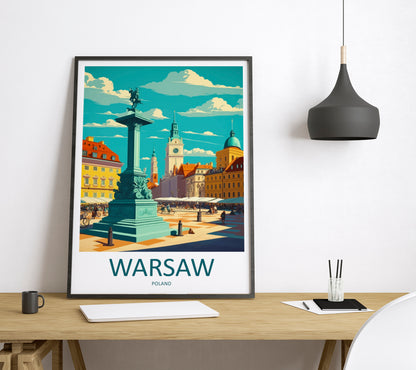 Warsaw Poland Travel Poster