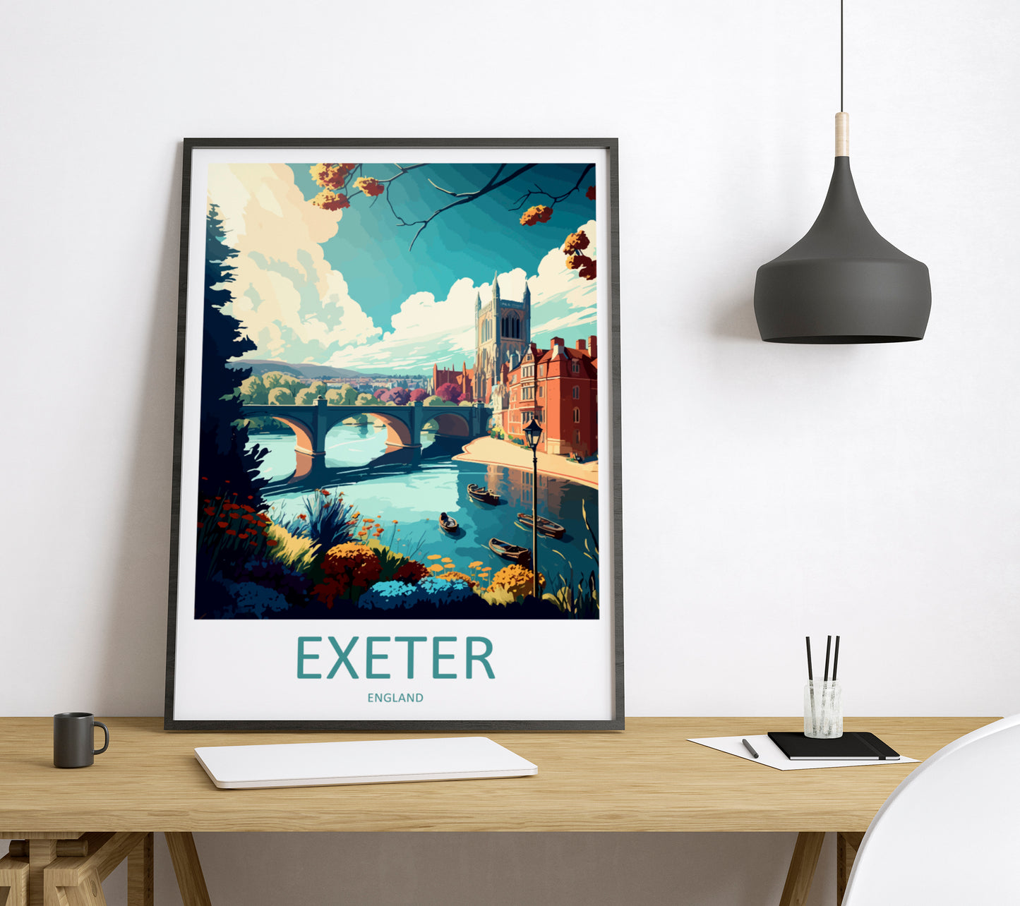 Exeter England Travel Poster