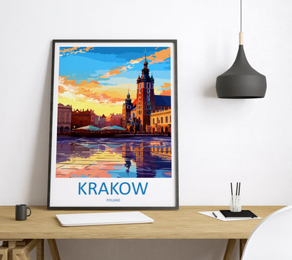 Krakow Poland Travel Poster