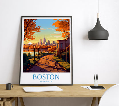 Boston USA Travel Poster