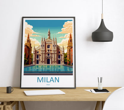 Milan Italy Travel Poster