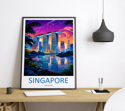 Marina Bay Sands Asia Travel Poster