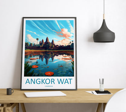 Angkor Wat Cambodia Travel Poster