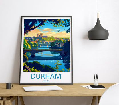 Durham England Travel Poster