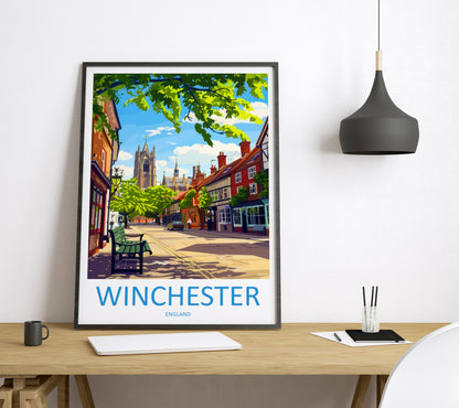 Winchester England Travel Poster