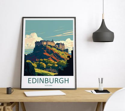 Edinburgh Castle Scotland Travel Poster