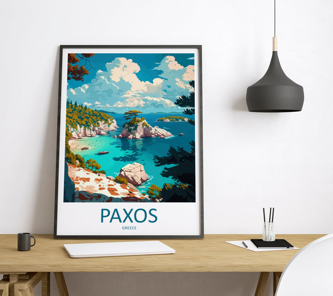 Paxos Greece Travel Poster