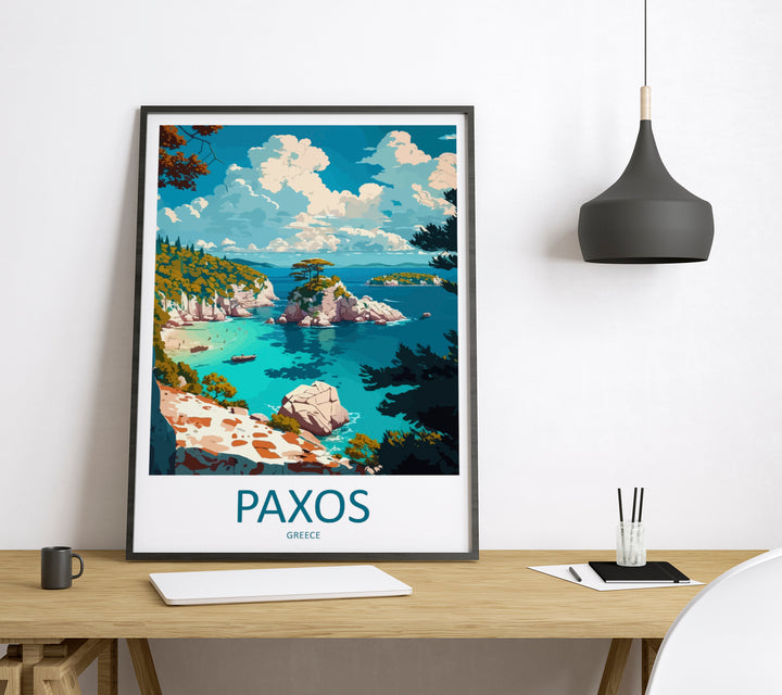 Paxos Greece Travel Poster