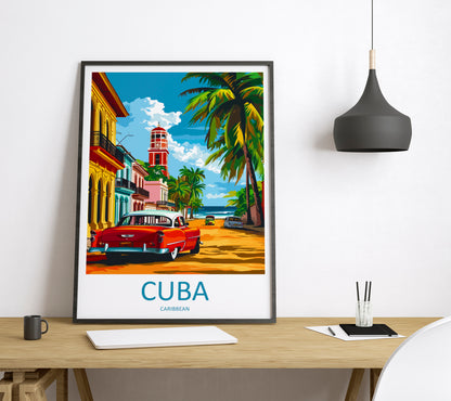 Cuba Caribbean Travel Poster