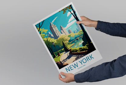 Central Park USA Travel Poster