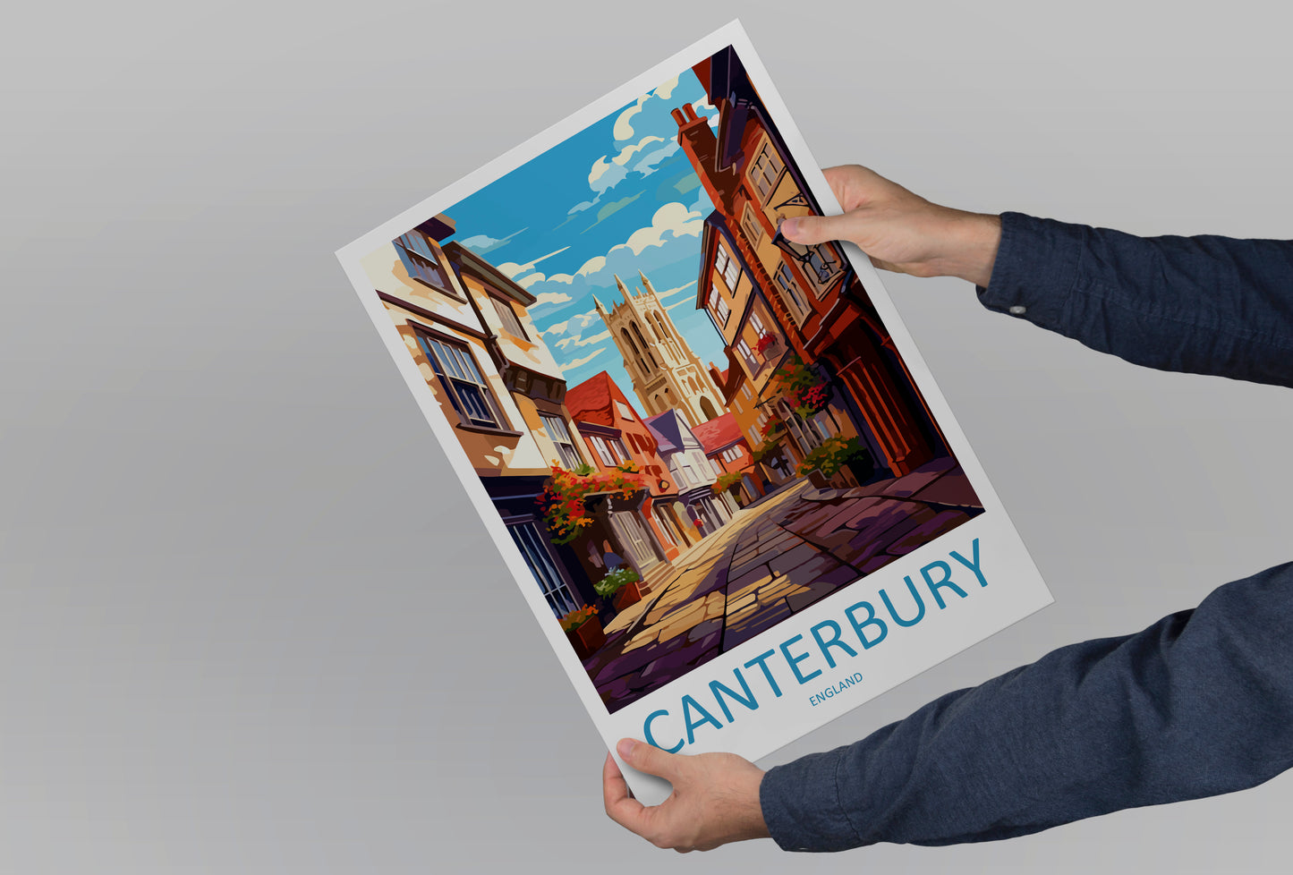 Canterbury England Travel Poster