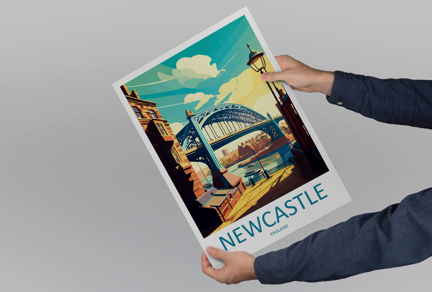 Newcastle England Travel Poster