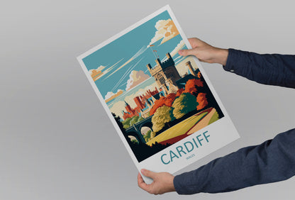 Cardiff Castle Wales Travel Poster