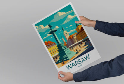 Warsaw Poland Travel Poster