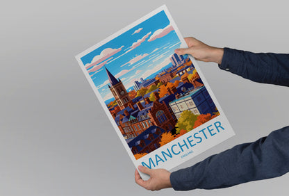 Manchester England Travel Poster