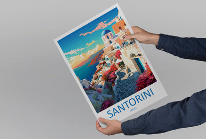 Santorini Greece Travel Poster