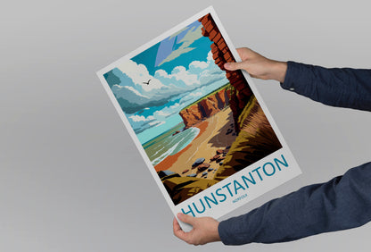 Hunstanton Cliffs England Travel Poster