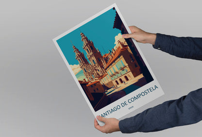 santiago de compostela Spain Travel Poster