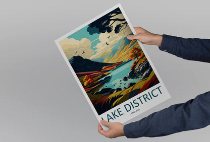 Lake District England Travel Poster