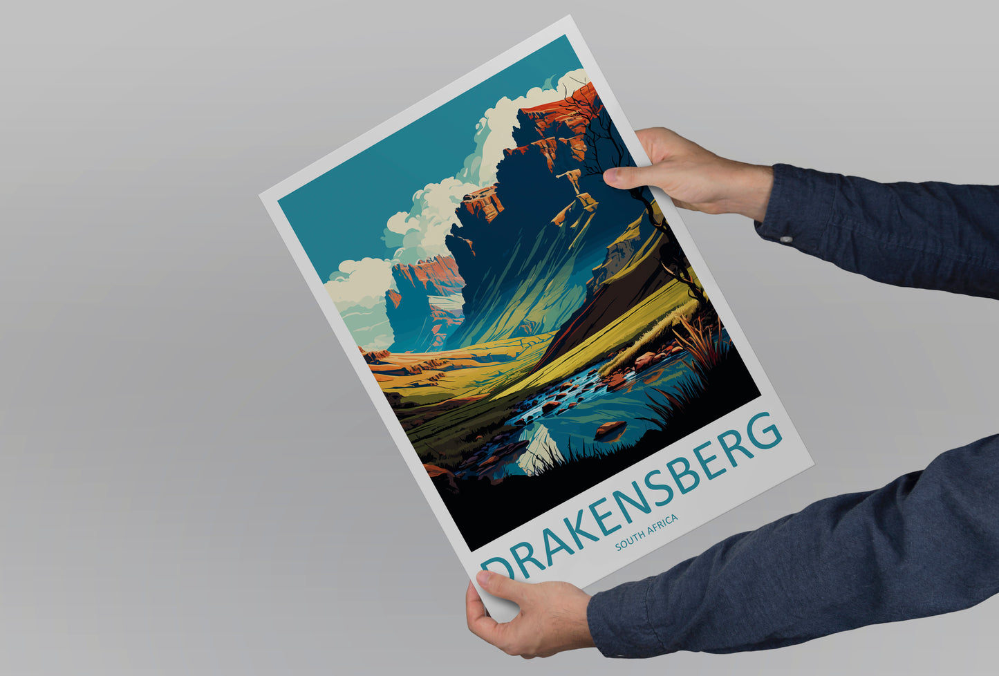 Drakensberg South Africa Travel Poster