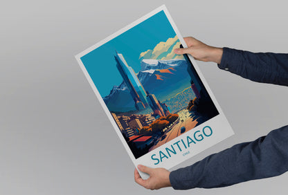 Santiago Chile Travel Poster